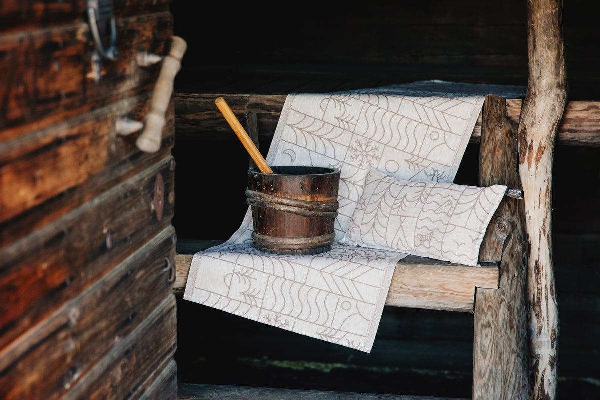 Bench Cover Pohjoinen White/Dark Brown